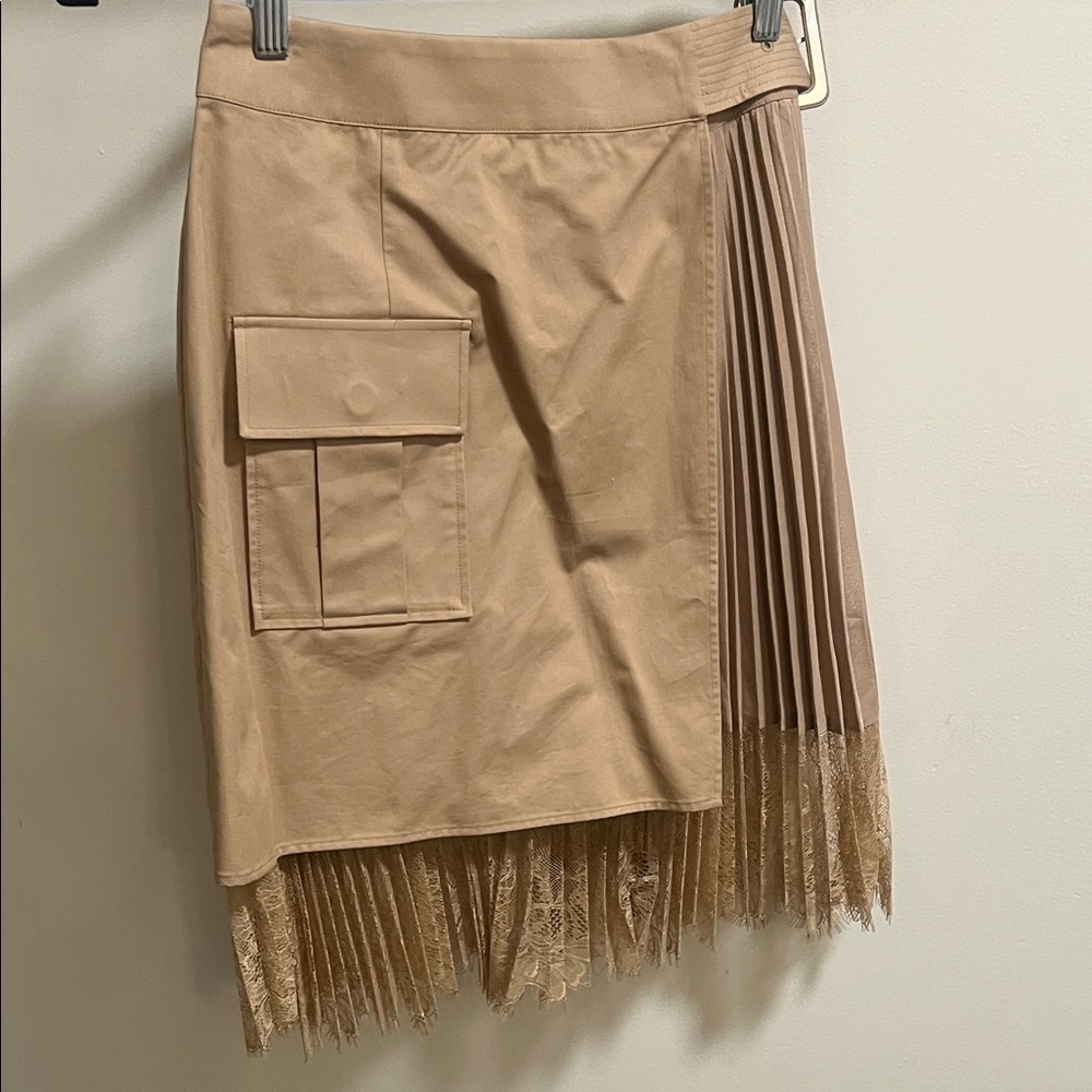 Self Portrait Canvas Mini Wrap Skirt
